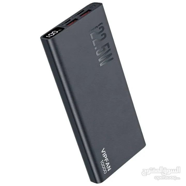 باور بانك VFan F06 شاحن سريع بسعة 10000mAh مع مؤشر، مثالي لشحن الأجهزة بسرعة وكفاءة.