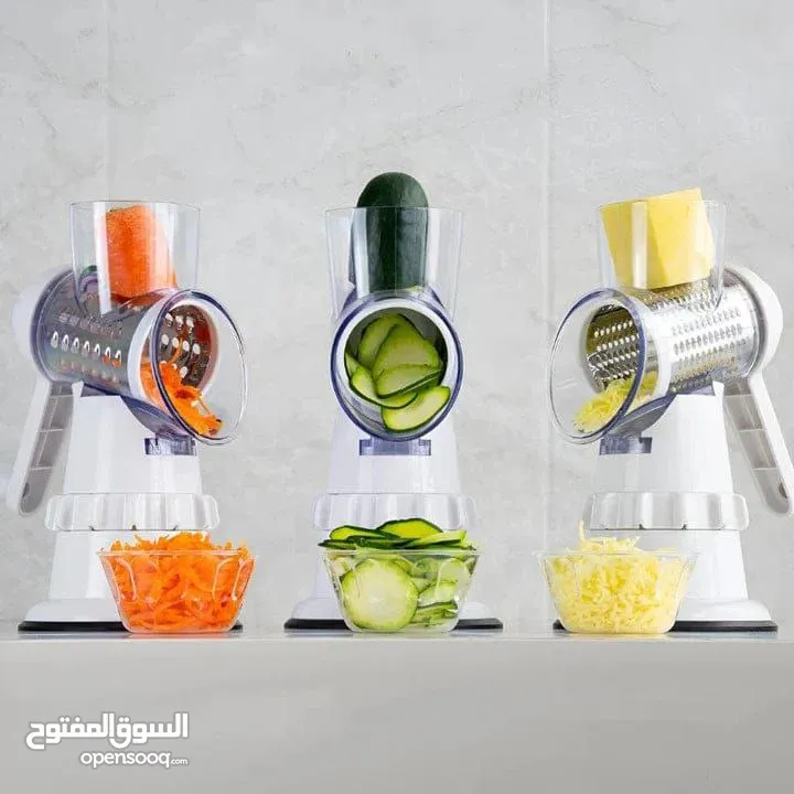 قطّاعة الخضار متعددة الوظائف 3 في 1، الحل المثالي لكل مطبخ! تقطيع، بشر، وفرم بثواني