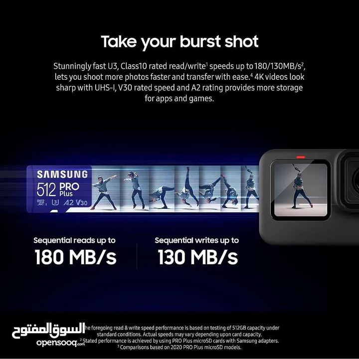 بطاقة ذاكرة سامسونج 512 جيجا برو بلس للكاميرات والموبايلات microsd 512Gb samsung