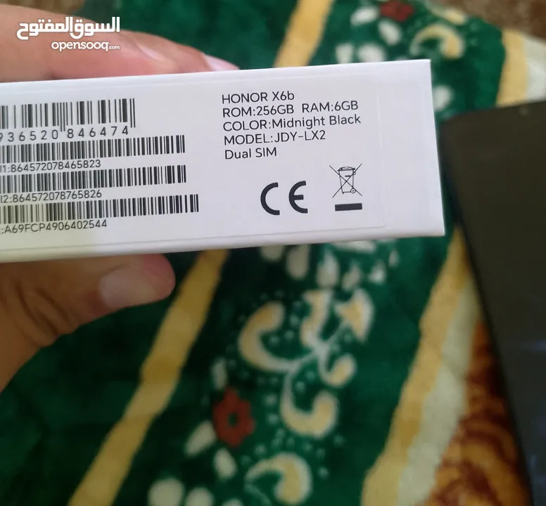 ( استعمال اسبوعين فقط )      HONOR  x6p      سبب البيع بحاجه لمصاري  +  على البيعه سماعات بلوث فخمات