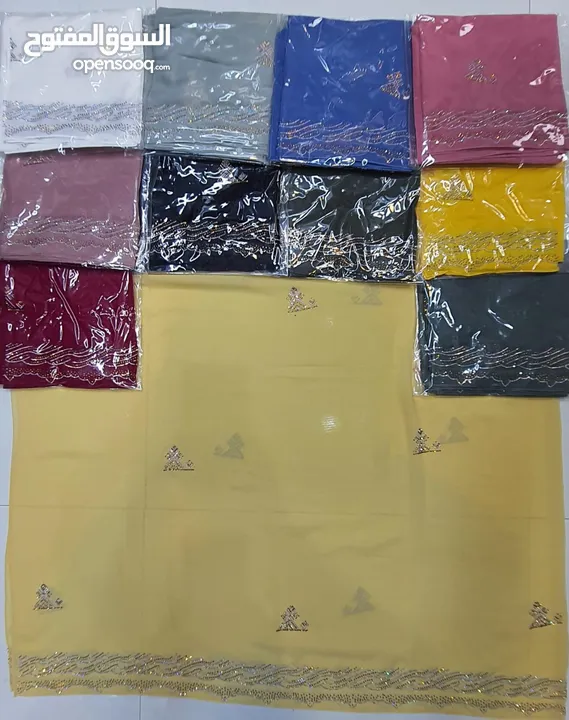 dujlail and chiffon fabric with stone and without stone