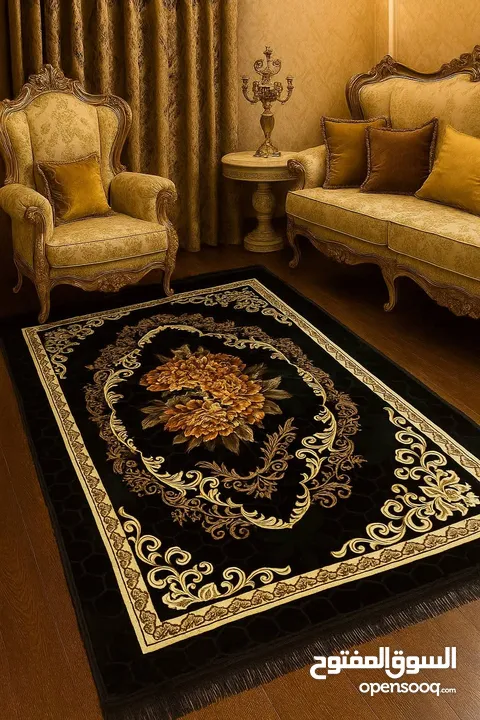 سجاد مخمل ناعم مع أرضية مانعة للانزلاق