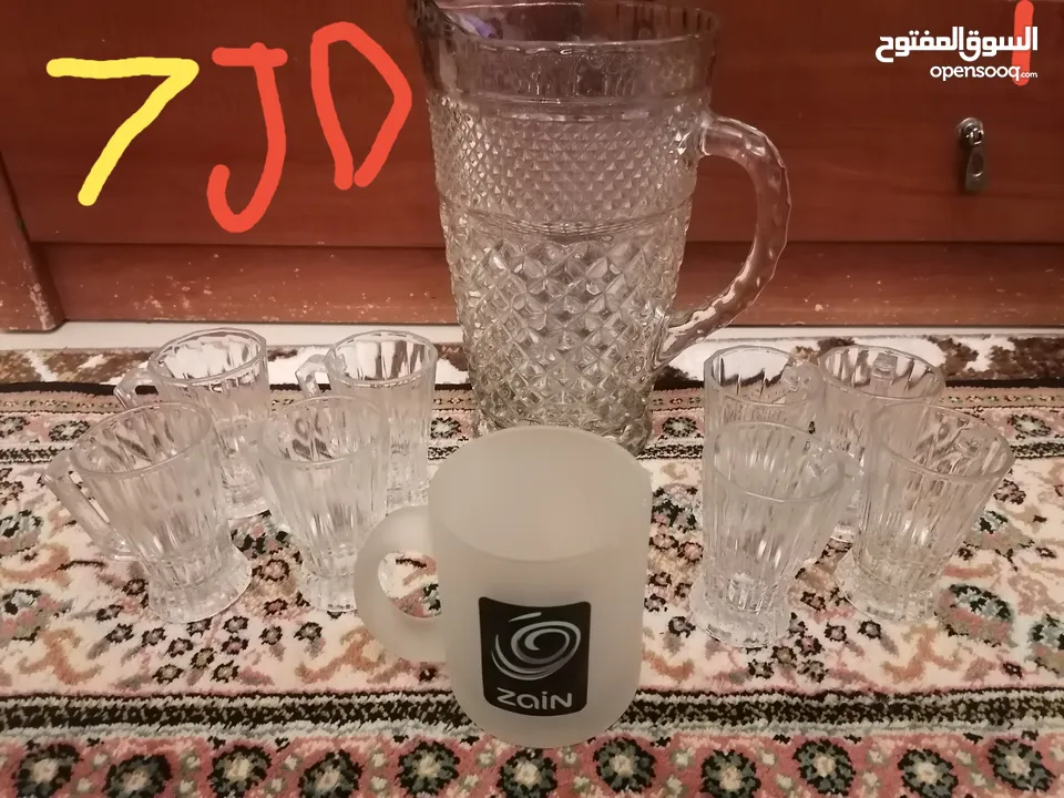 ابريق+كاسات / طنجر+صحون / مقات نسكافيه / فناجين قهوة / خلاطة كابتشينو/فازه اثرية قديمه