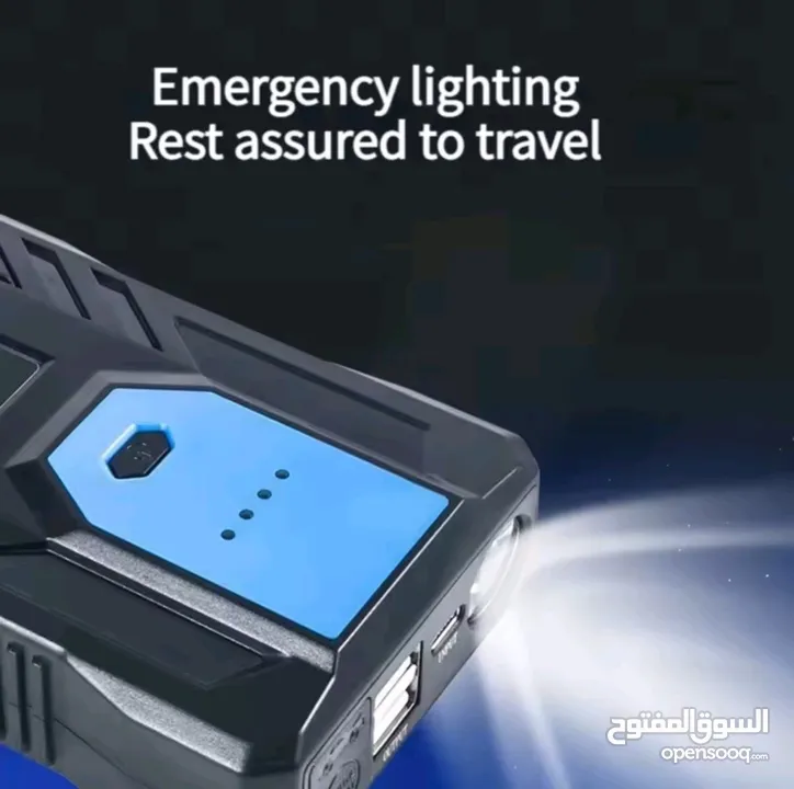 باوربانك طوارئ 12 فولت لتشغيل المركبات المتعددة وشحن الموبايل 12v emergency car jump starter