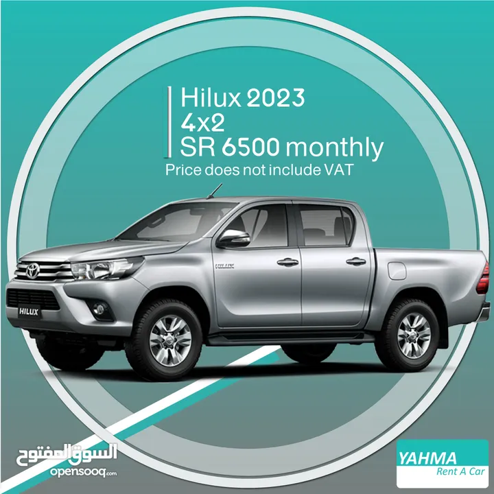 Toyota Hilux 2023 4x2 for rent