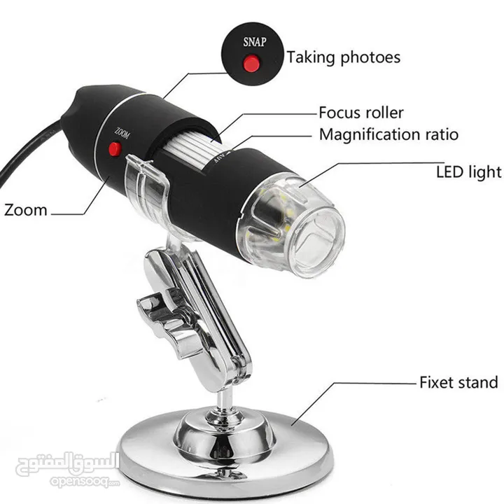 1600X Zoom 8 LED USB Microscope Digital Magnifier Endoscope Camera Video Stand - 50 JD