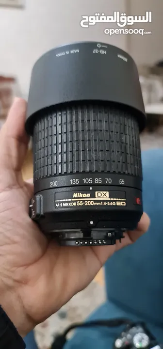 كاميرا نيكون D5200 كأنها جديده لم تستعمل عداد الشتر 7k + عدستين (18-55+55-200)