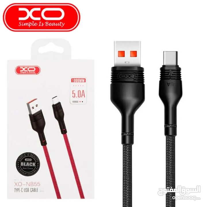 وصله usb كابل شحن سريع بقدره 5.0 امبير وصلة سريعه طول متر مقاومه للقطع او الاهتراء طبقه خارجيه كتان