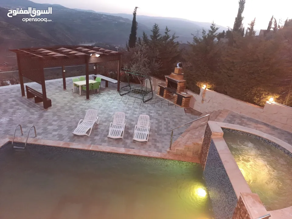شاليه للايجار خصوصيه كامله  جرش - المجدل مطل على سد الملك طلال