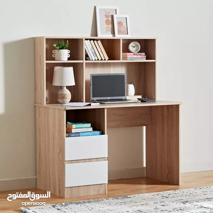2-Drawer Study Desk with Hutch