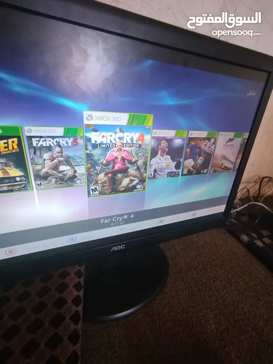 موجودxbox360slim مع محوله الأصلي وا ايد وحده عليه22لعبة