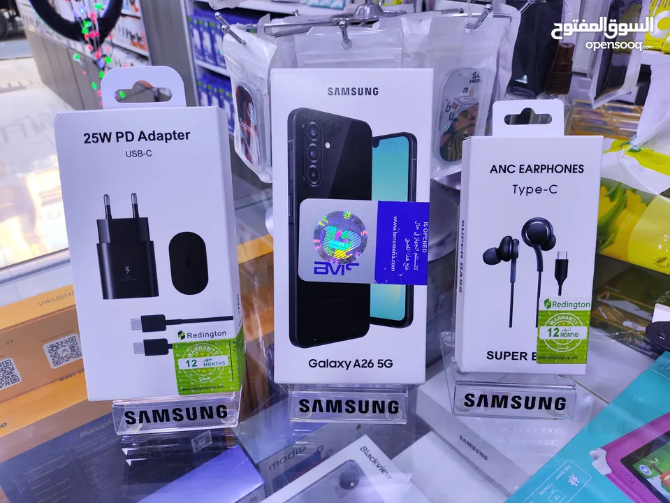 جديد حديث Samsung A26 5G  يتوفر جيجا 128 وايضا 256 رلم 16 معه بكج هدية يتوفر توصيل