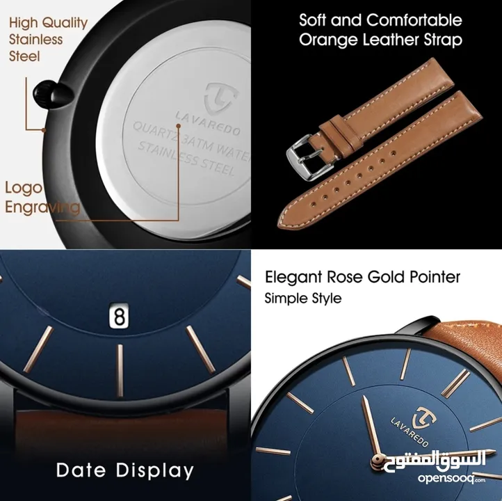 ساعة أنيقة وبتصميم جميل للرجال من براند Lavaredo