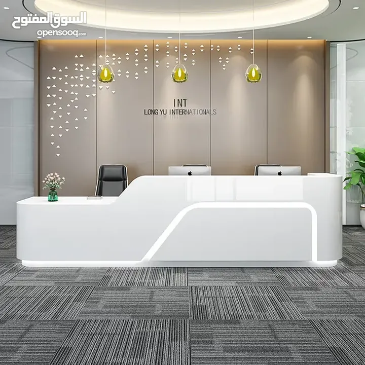 Reception Counter with LED lights High Quality office furniture  Reception Desk