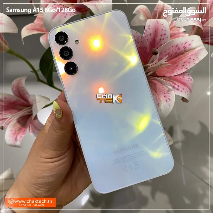 مشغل ايام Samsung A15 رام 8 و 12و 16 جيجا 128 و 256 أغرضة و الكرتونه الأصلية مكفول سنة متوفر توصيل