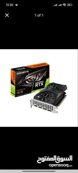 كرت شاشة rtx 3050 6 gb  مستعمل 3 اسابيع فقط