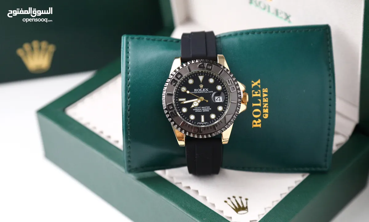 ساعات Rolex ستيل + جلد مع بكج رولكس لساعة وبطاقة كفالة لمدة سنة كاملة من تاريخ الاستلام  تواصل واتس