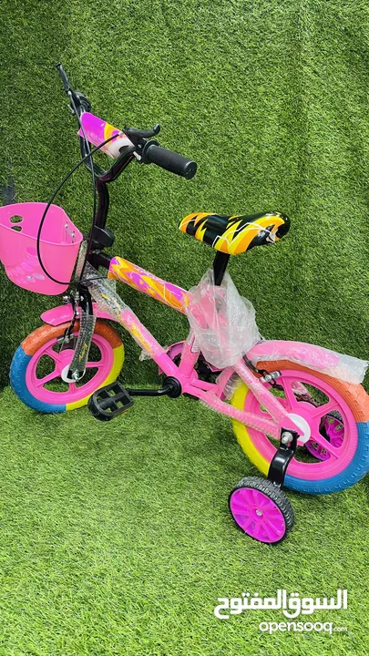 عرض خاص على الدراجة الهوائية عجلات بلاستيك واسفنج للاطفال من عمر 3 سنوات لغاية 5 سنوات