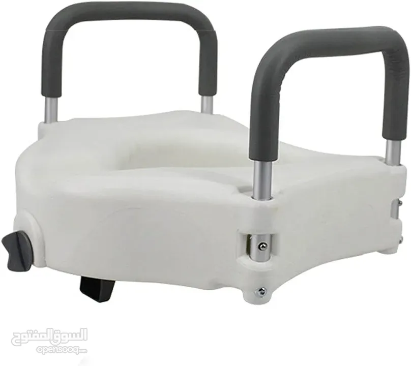 رافعة مقعد المرحاض مع مسند للذراعين يوفر الراحة للمسنين وذوي الاحتياجات الخاصة مصنوع من خامات عالية