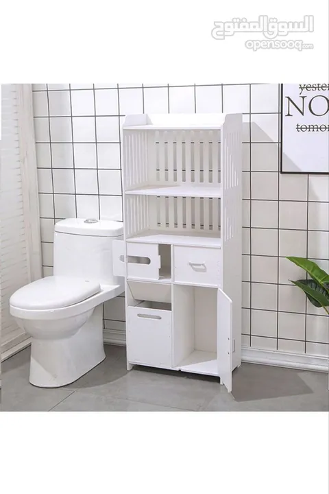 ستاند الحمام العصري PVC – أناقة ونظام في قطعة وحدة تصميم أنيق باللون الأبيض يضيف لمسة فخمة لأي زاوية