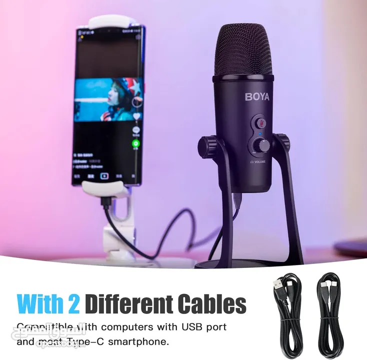 مايك تسجيل من براند بويا الأصلي الاحترافي ستريم يوتيوب Boya BY-PM700 Mic for PC & Smart Phone