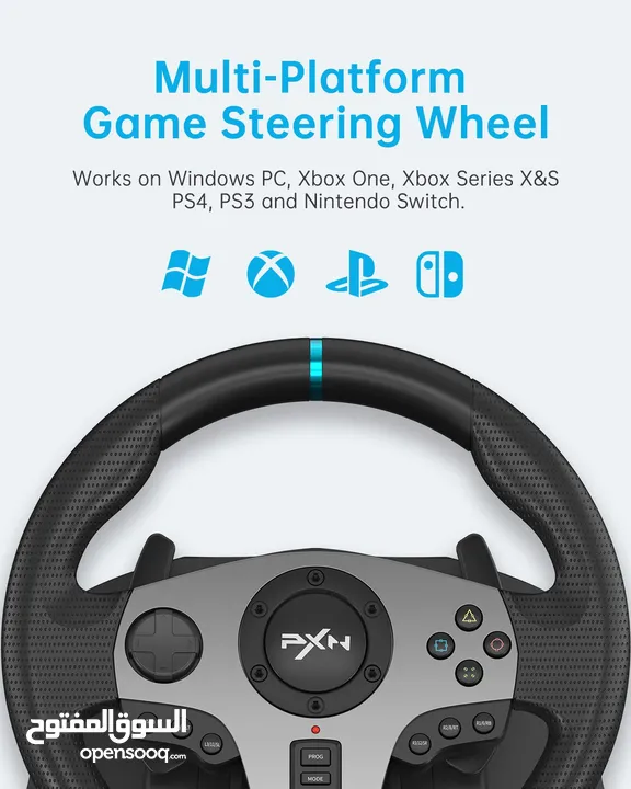 ستيرنغ ويل مقود سواقة مع بريكات لأجهزة الـ PC و البلايستيشن PXN V9 Steering Wheel & Breaks