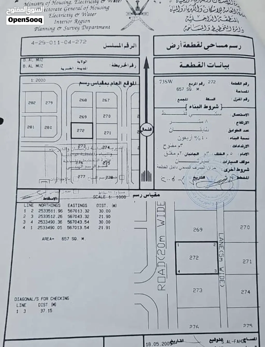 أرض سكنية للبيع في بركة الموز