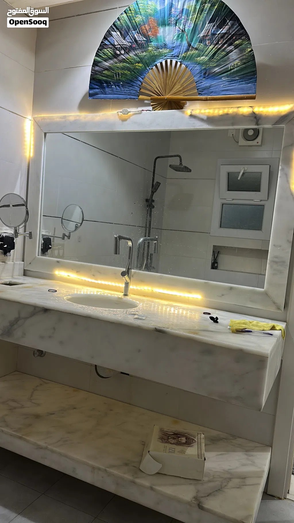 للبيع مغسلة رخامية فخمة بطول 170 سم – بحالة ممتازه Marble Wash Basin 170 cm