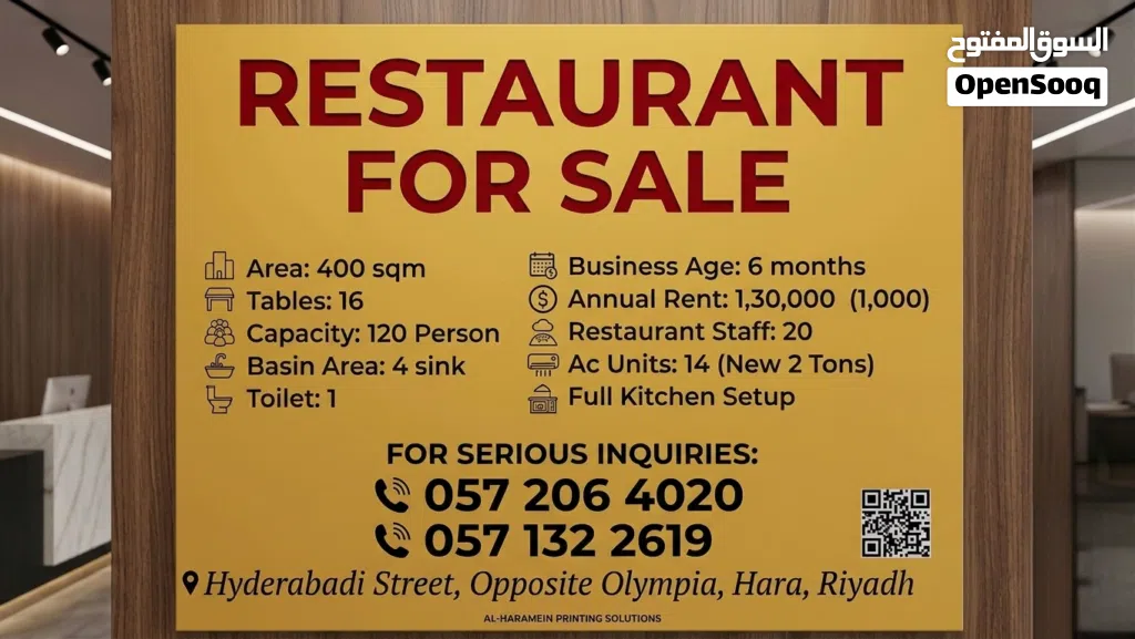 Restaurant For Sale