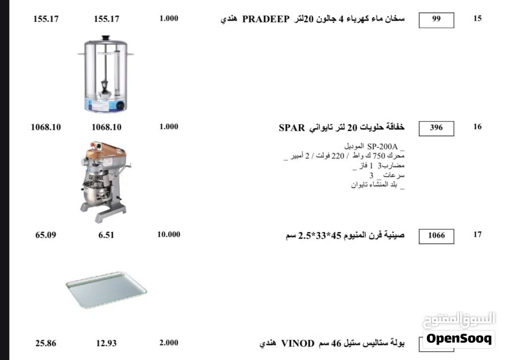 ماكنات وافل وخلاطات وعجانات