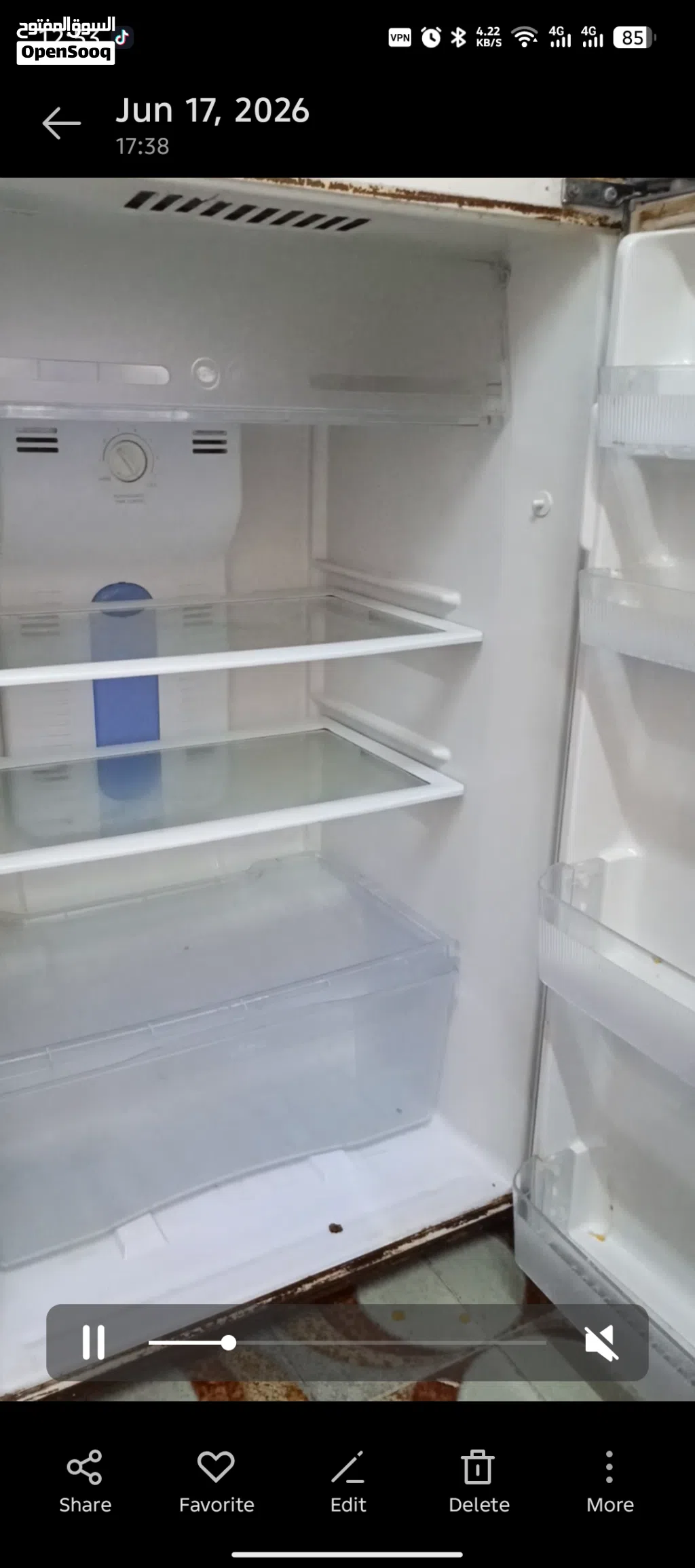 ثلاجة تعمل بشكل ممتاز فريزر و ثلاجة صيانة كاملة من أسبوع ماتور و شبكة و غاز و حساس و تايمر جداد