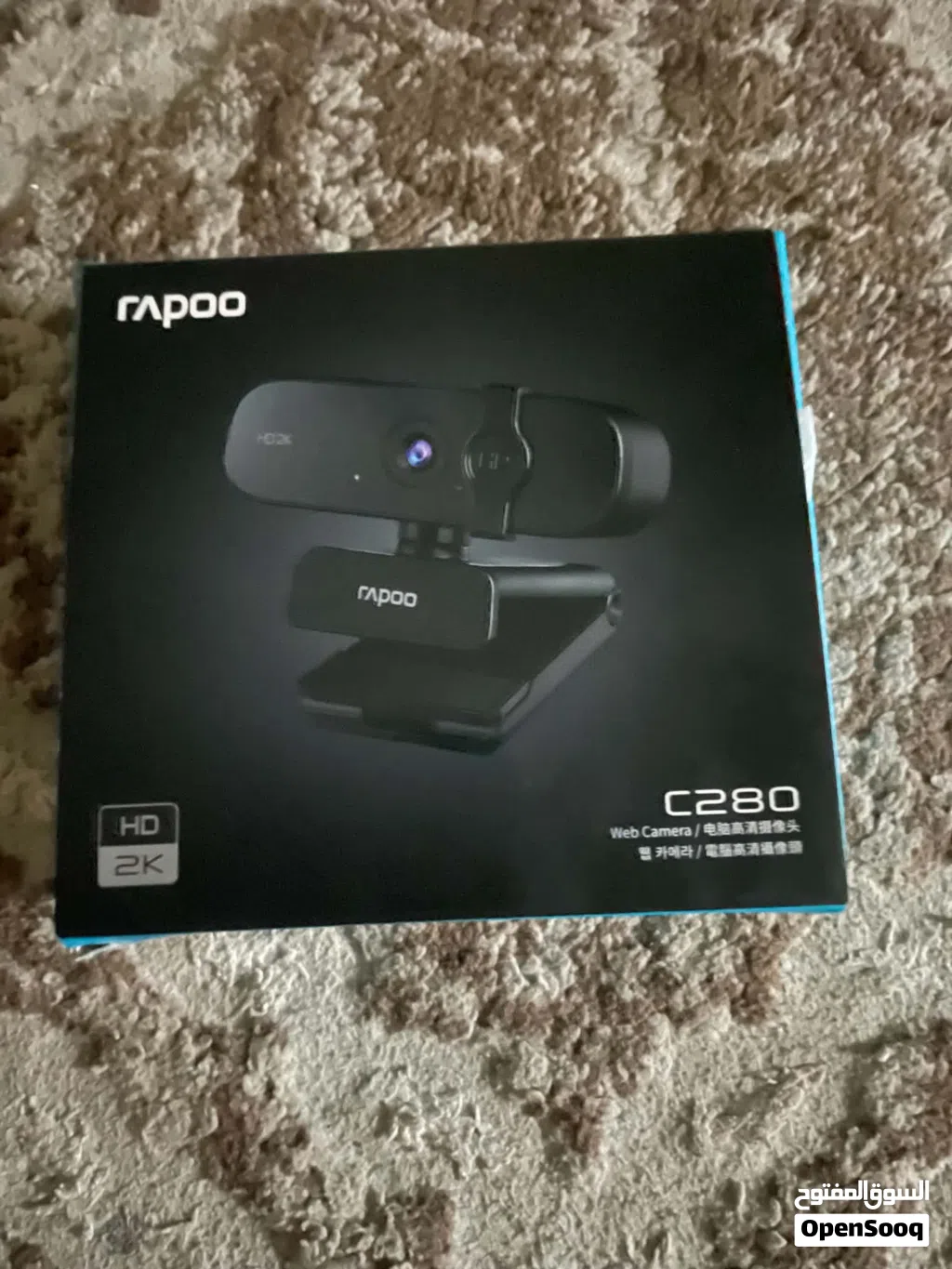 كاميرا ويب Rapoo C280 2K دقة 2K QHD (2560×1440) تصوير 30 إطار/ثانية ميكروفون مدمج عازل للضوضاء تركيز