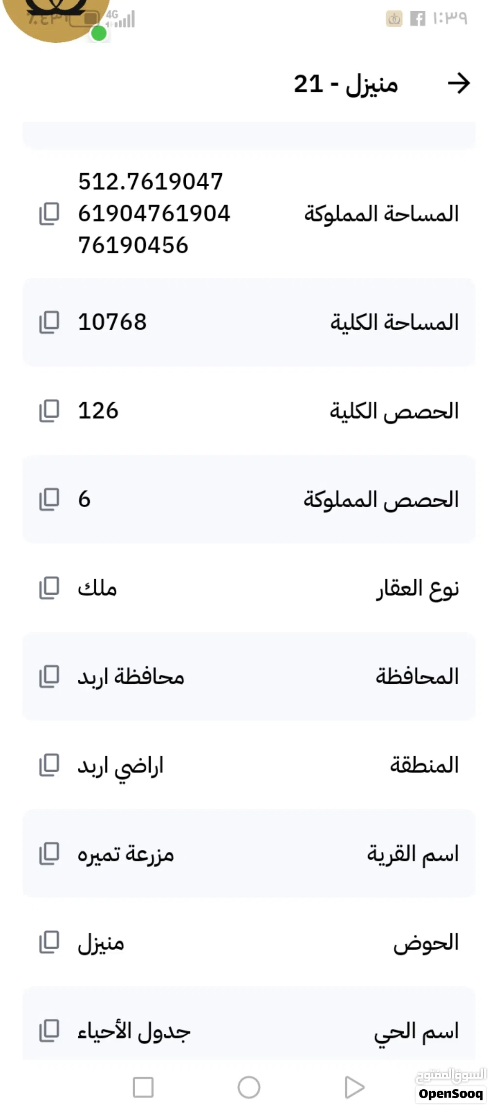 حصه أرض في اربد للبيع