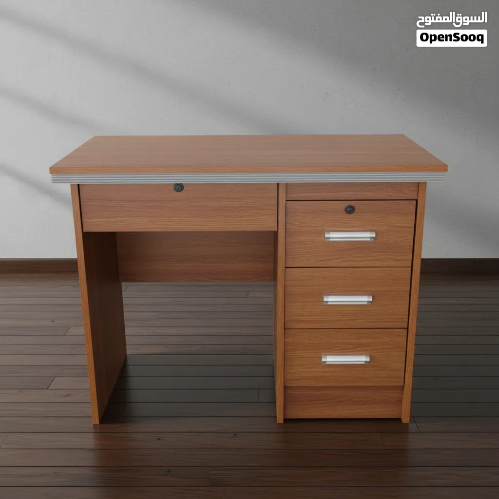 طاولة مكتب خشبية لون بلوط مع 4 أدراج تخزين - OT801/OAK