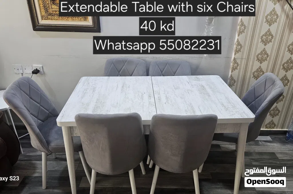 Extendable Table with 6 chairs for sale