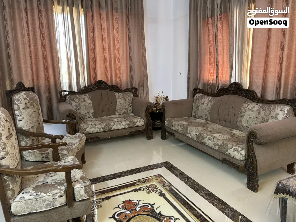 طقم كنب 7 مقاعد زان مصري حفر