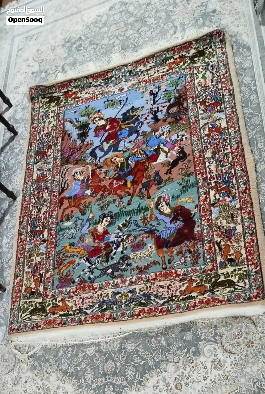 سجادة إيرانية فاخرة من أصفهان - مصنوعة يدويًا بالكامل (حرير طبيعي)