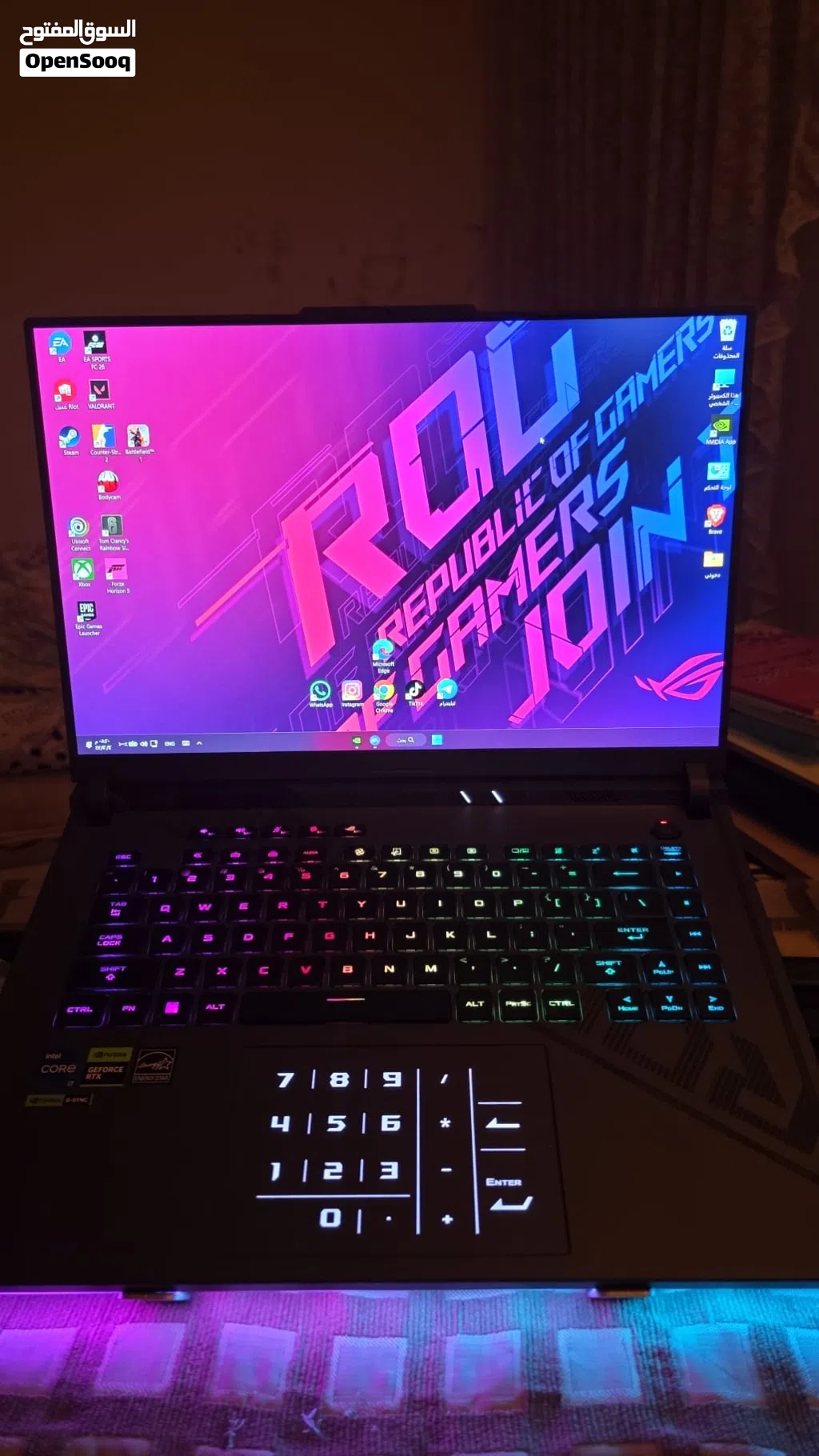 جهاز ROG Strix G614JI للبيع RTX 4070 حجم الشاشه 16 165 هرتز مستعمل فقط شهرين كالجديد