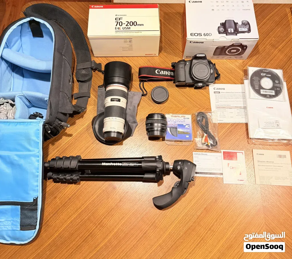 للبيع طقم تصوير Canon احترافي كامل – حالة ممتازة جداً
