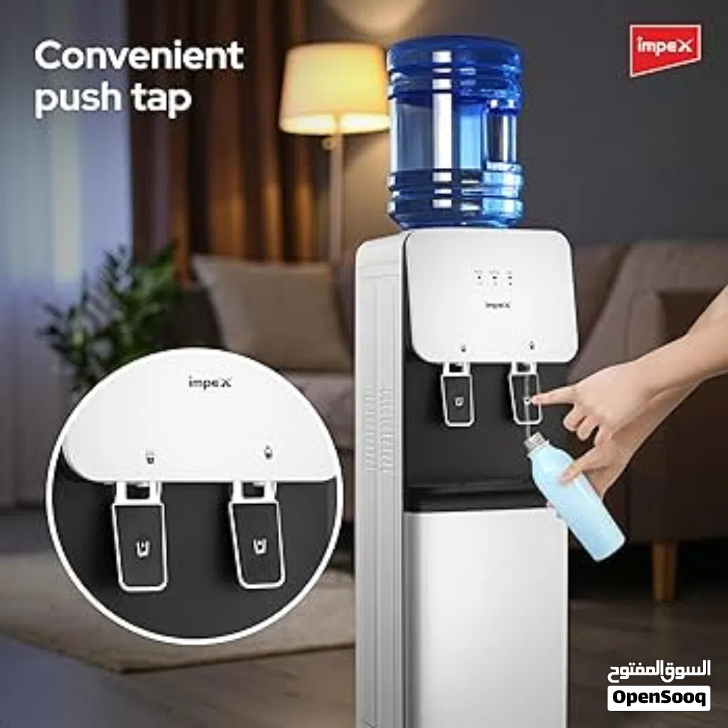 Impex Hot & Cold 2 Tap Water Dispenser with Stainless Steel Tanks, WD 3904B