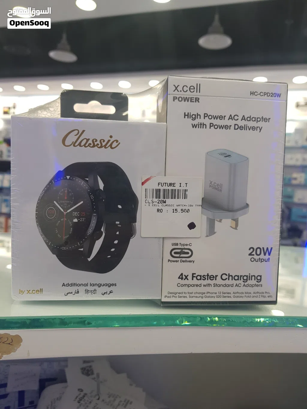 X.cell classic smart watch with 20w type-c charging