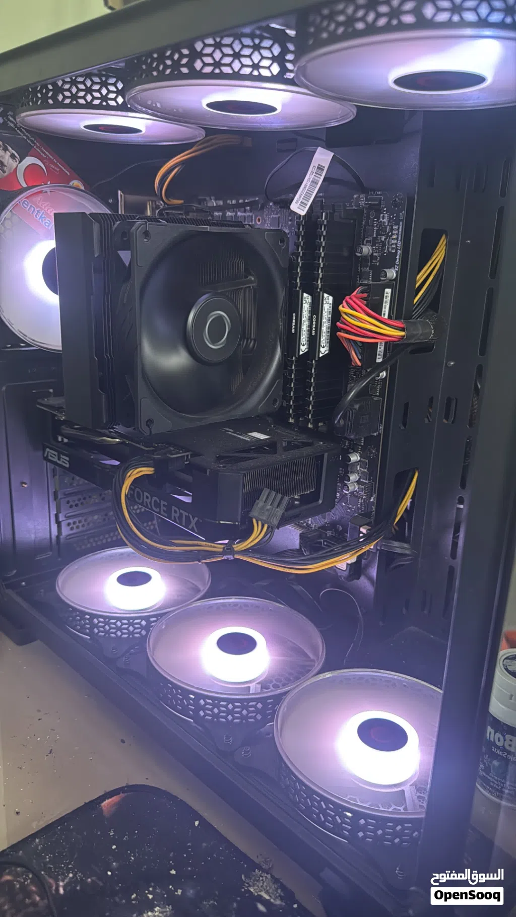 كمبيوتر بحاله الوكاله مستعمل 5 شهور بس مع شاشه msi mag244 24 inch 200 hz