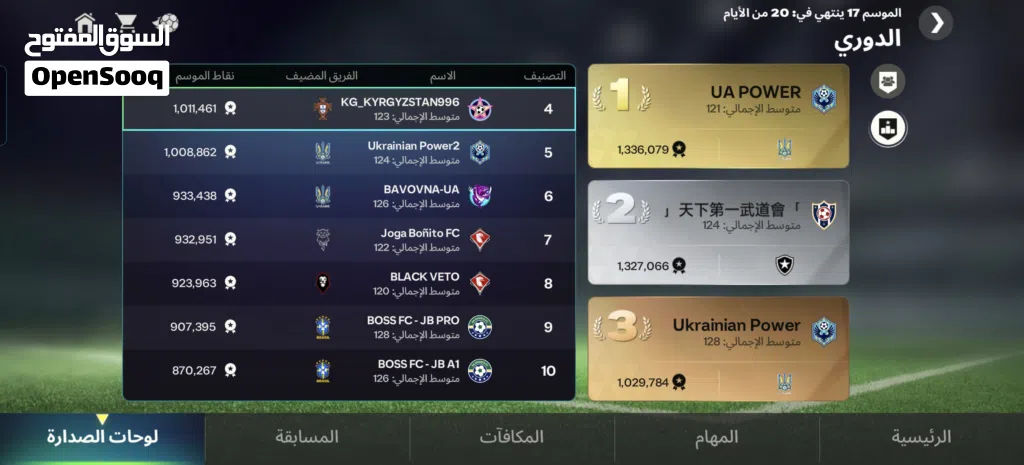 مطلوب دوري فيفا موجود فيه 70ولا100اعضا دوري