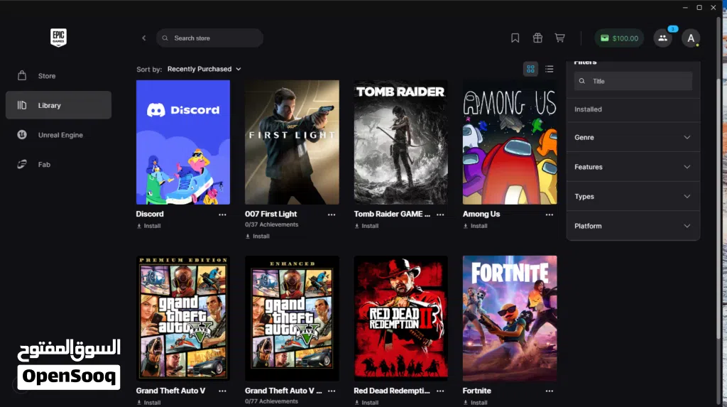 حسابEpic Gamesلُقطةوخام (مش ملموس)و في gta5 + Red Dead Redemption 2+في كاش و تقدر تشتري اي لعبة100$