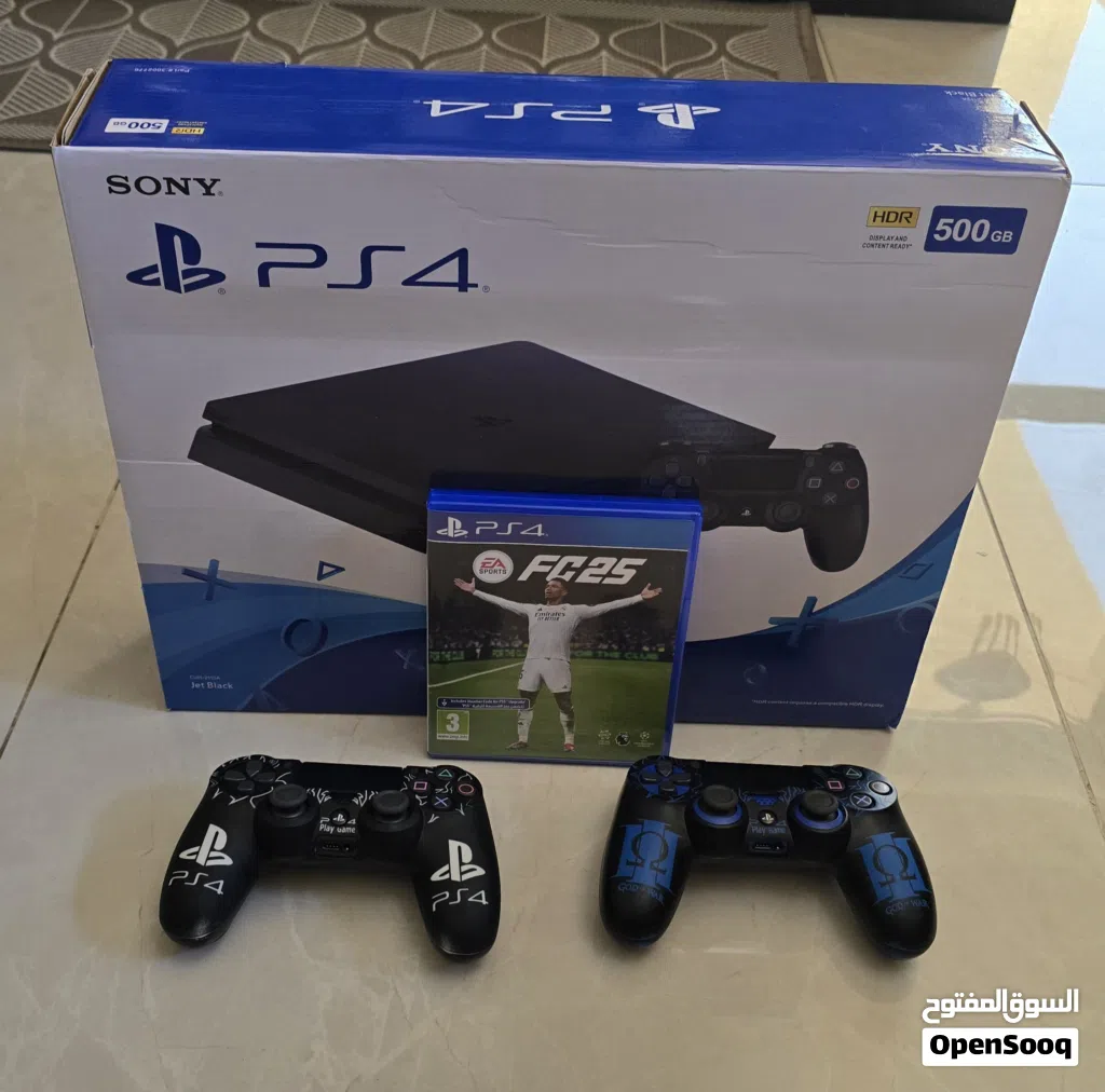 بلاي ستيشن 4 Slim نظيف جداً جداً 500 GB + لعبة FC 25