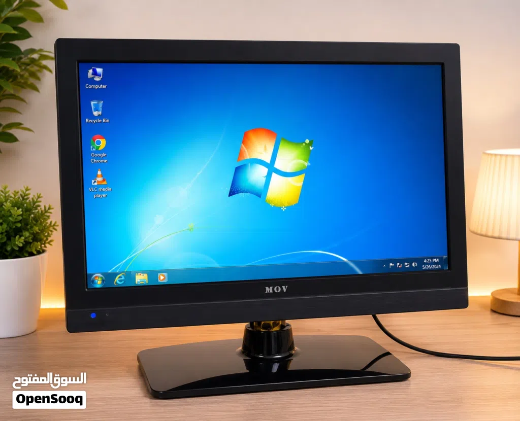 شاشة MOV LCD 19 بوصة تقريبًا بحالة جيد ولا تشكو من شيء