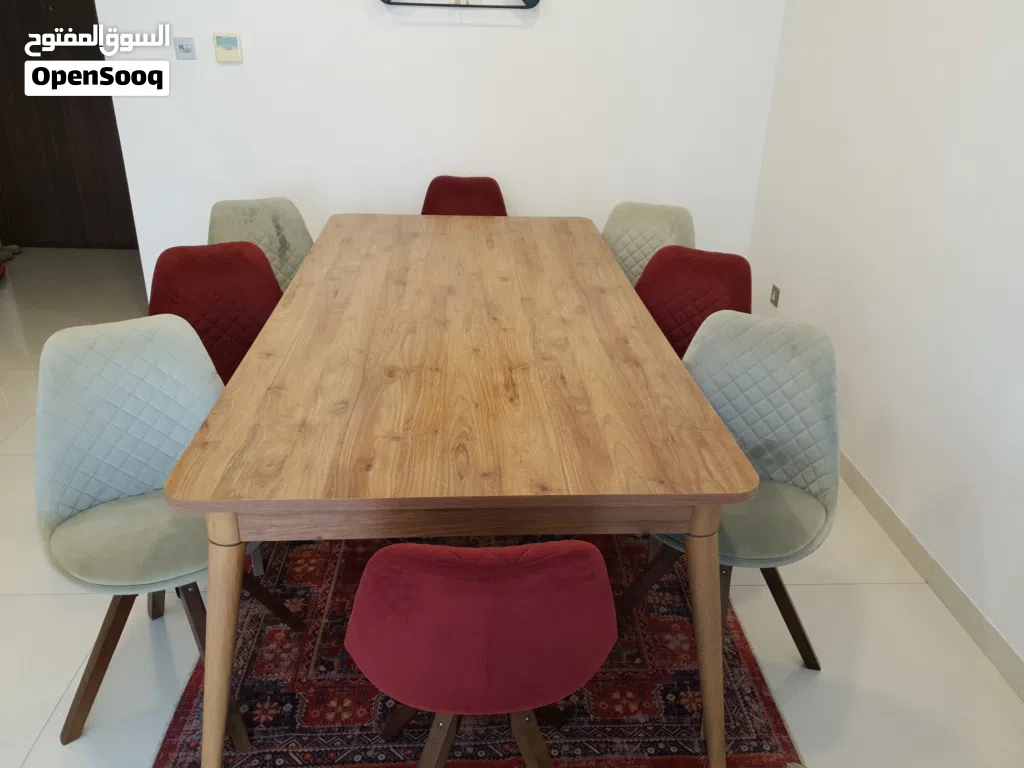 Urgent Sale modern 8 persons dinning set with 360_Degree rotating chairs