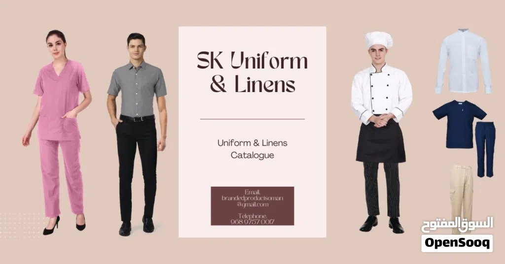 Corporate, Restaurant, Hospital and Spa uniforms provided. Embroidery available.