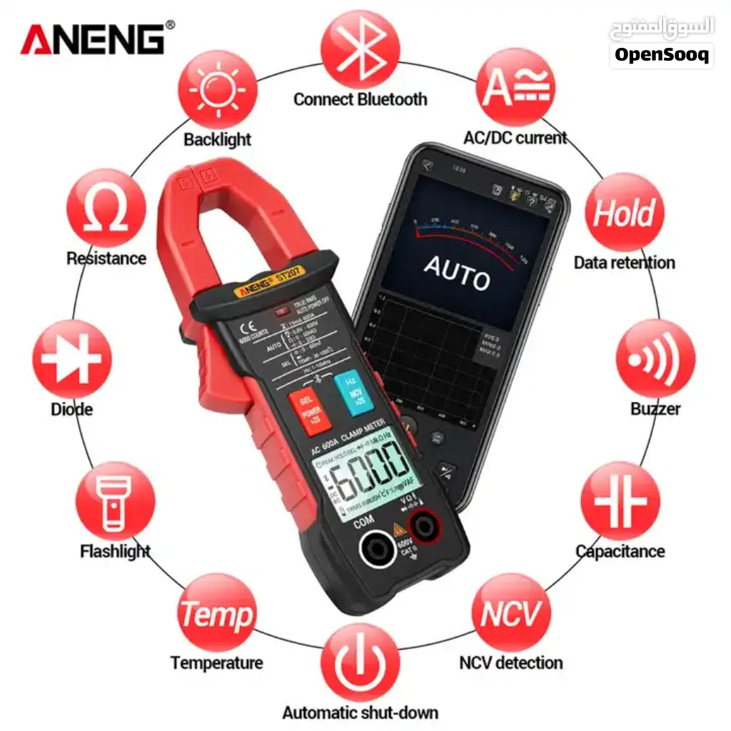عرض خاص Bluetooth Digital Clamp meter True RMS ساعة فحص كلامب بلوتوث إحترافي للمهندسين والفنيين