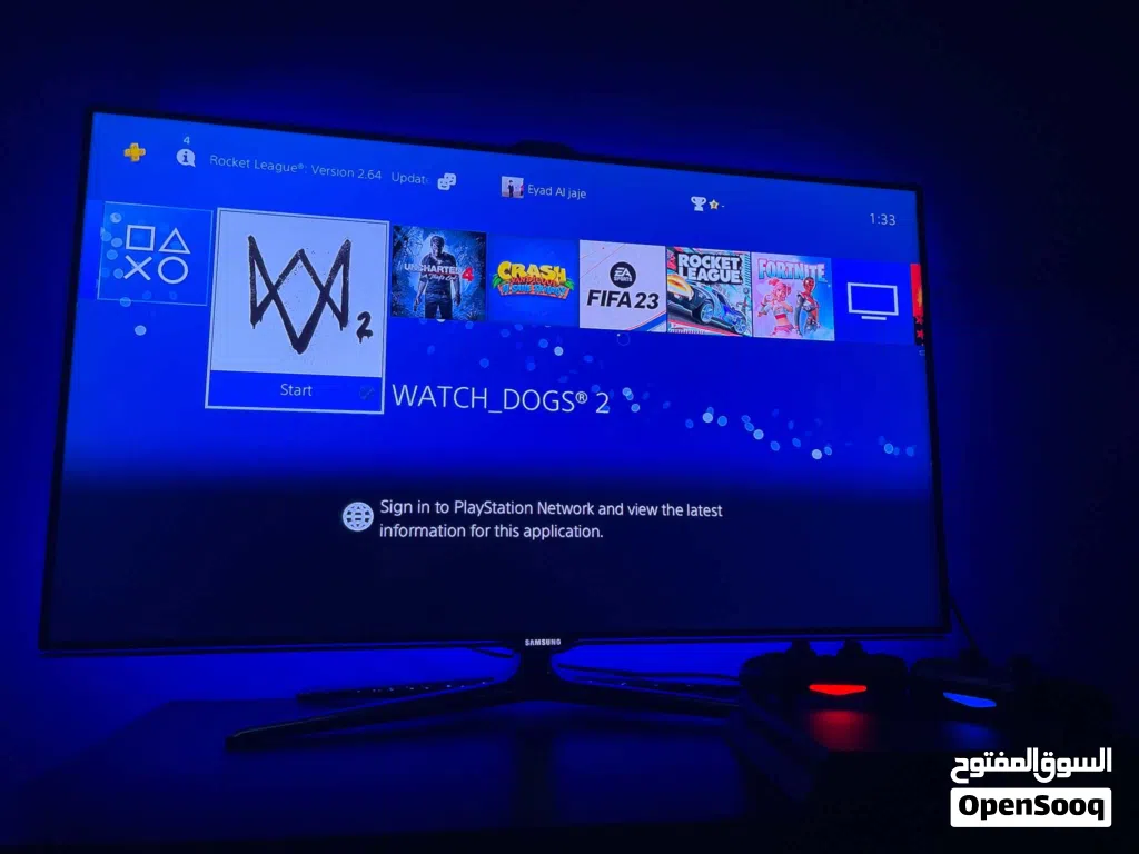 PS4 Slim 1TB 2 Controllers 3 Games